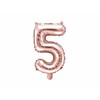 PartyDeco Folinis balionas "5" rožinio aukso, 35 cm