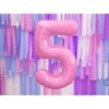 PartyDeco Folinis balionas "5" rožinis, 86 cm