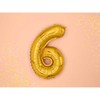 PartyDeco Folinis balionas "6" auksinis, 35 cm