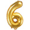 PartyDeco Folinis balionas "6" auksinis, 35 cm