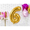 PartyDeco Folinis balionas "6" auksinis, 86 cm