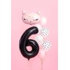 PartyDeco Folinis balionas "6" juodas, 86 cm