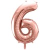PartyDeco Folinis balionas "6" rožinio aukso, 86 cm