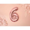 PartyDeco Folinis balionas "6" rožinio aukso, 35 cm