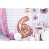 PartyDeco Folinis balionas "6" rožinio aukso, 86 cm