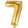 PartyDeco Folinis balionas "7" auksinis, 35 cm