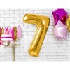 PartyDeco Folinis balionas "7" auksinis, 86 cm