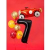 PartyDeco Folinis balionas "7" juodas, 86 cm