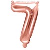 PartyDeco Folinis balionas "7" rožinio aukso, 35 cm