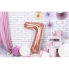 PartyDeco Folinis balionas "7" rožinio aukso, 86 cm