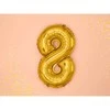 PartyDeco Folinis balionas "8" auksinis, 35 cm