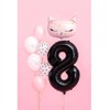 PartyDeco Folinis balionas "8" juodas, 86 cm
