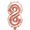 PartyDeco Folinis balionas "8" rožinio aukso, 35 cm
