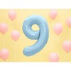 Party Deco PartyDeco Folinis balionas "9" melsvas, 86 cm