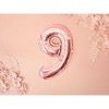 PartyDeco Folinis balionas "9" rožinio aukso, 35 cm