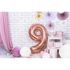 PartyDeco Folinis balionas "9" rožinio aukso, 86 cm