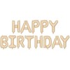 PartyDeco Folinis balionas Happ Birthday kreminis 340x35cm