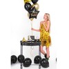 Party Deco PartyDeco Folinis balionas "Happy Birthday" 40cm juodas
