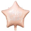 Party Deco PartyDeco Folinis balionas "Happy Birthday" 40cm rusvas