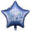 Party Deco PartyDeco Folinis balionas "Happy Birthday" 40cm mėlynas