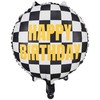 PartyDeco Folinis balionas Languota vėliava Happy Birthday, 45cm