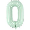 PartyDeco Folinis balionas skaičius 0, žalsvas 72cm
