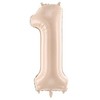 PartyDeco Folinis balionas skaičius 1, kreminis 72cm