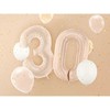 PartyDeco Folinis balionas skaičius 3, kreminis 72cm