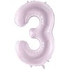 PartyDeco Folinis balionas skaičius 3, violetinis 72cm