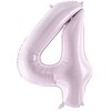 PartyDeco Folinis balionas skaičius 4, violetinis 72cm