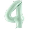 PartyDeco Folinis balionas skaičius 4, žalsvas 72cm