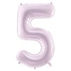 PartyDeco Folinis balionas skaičius 5, violetinis 72cm
