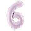 PartyDeco Folinis balionas skaičius 6, violetinis 72cm