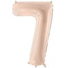 PartyDeco Folinis balionas skaičius 7, kreminis 72cm