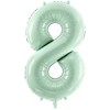 PartyDeco Folinis balionas skaičius 8, žalsvas 72cm