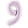 PartyDeco Folinis balionas skaičius 9, violetinis 72cm
