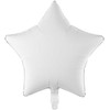 PartyDeco Folinis balionas Žvaigždė, balta 48 cm
