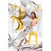 PartyDeco Folinis balionas Žvaigždė, balta 48 cm