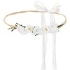 PartyDeco Gėlių karūnėlė, balta 18cm
