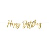 PartyDeco Girlianda Happy Birthday auksinė, 16.5x62cm