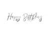 PartyDeco Girlianda Happy Birthday sidabrinė, 16.5x62cm