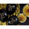 PartyDeco Juodi balionai Happy New Year, 6 vnt