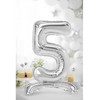 PartyDeco Pastatomas sidabrinis balionas Skaičius, 70cm, Skaičius: 5