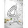 PartyDeco Pastatomas sidabrinis balionas Skaičius, 70cm, Skaičius: 4