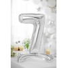PartyDeco Pastatomas sidabrinis balionas Skaičius, 70cm, Skaičius: 7
