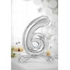 PartyDeco Pastatomas sidabrinis balionas Skaičius, 70cm, Skaičius: 6