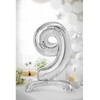 PartyDeco Pastatomas sidabrinis balionas Skaičius, 70cm, Skaičius: 9