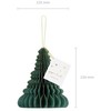 PartyDeco Popierinė dekoracija žalia Kalėdinė eglutė, 15cm
