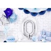 PartyDeco Sidabrinis balionas Skaičius, 86cm, Skaičius: 0
