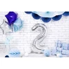 PartyDeco Sidabrinis balionas Skaičius, 86cm, Skaičius: 1